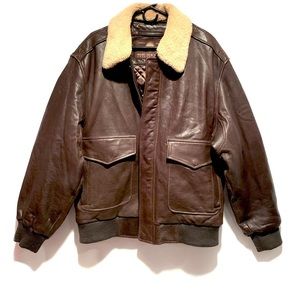 Marc New York Leather Aviator Bomber - New